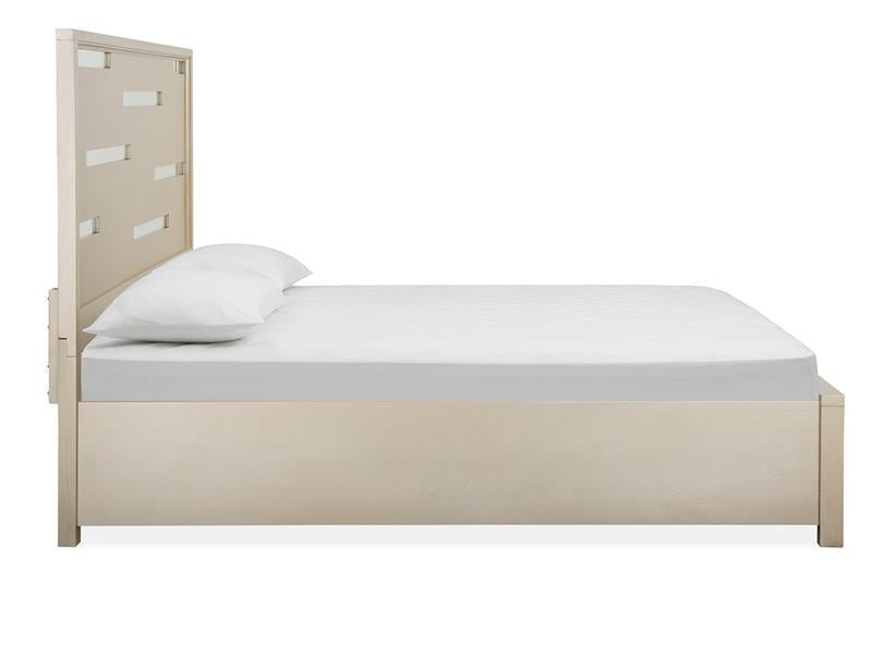 Magnussen Furniture Chantelle King Panel Storage Bed in Champagne