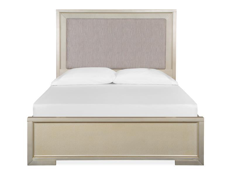 Magnussen Furniture Chantelle Queen Upholstered Panel Bed in Champagne