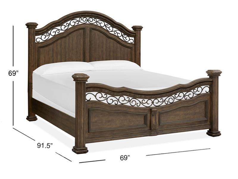 Magnussen Furniture Durango California King Panel Bed in Willadeene Brown