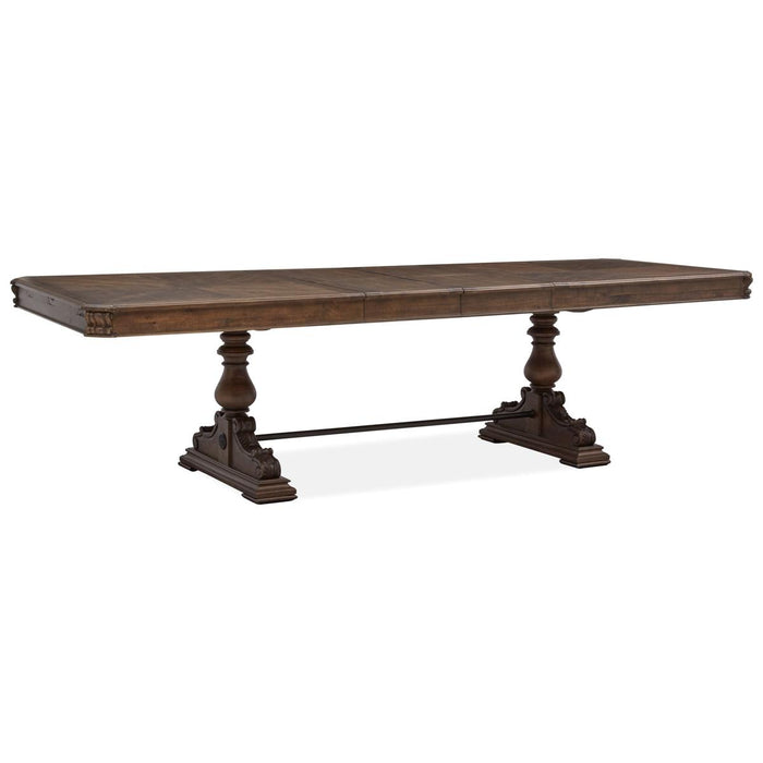 Magnussen Furniture Durango Trestle Dining Table in Willadeene Brown