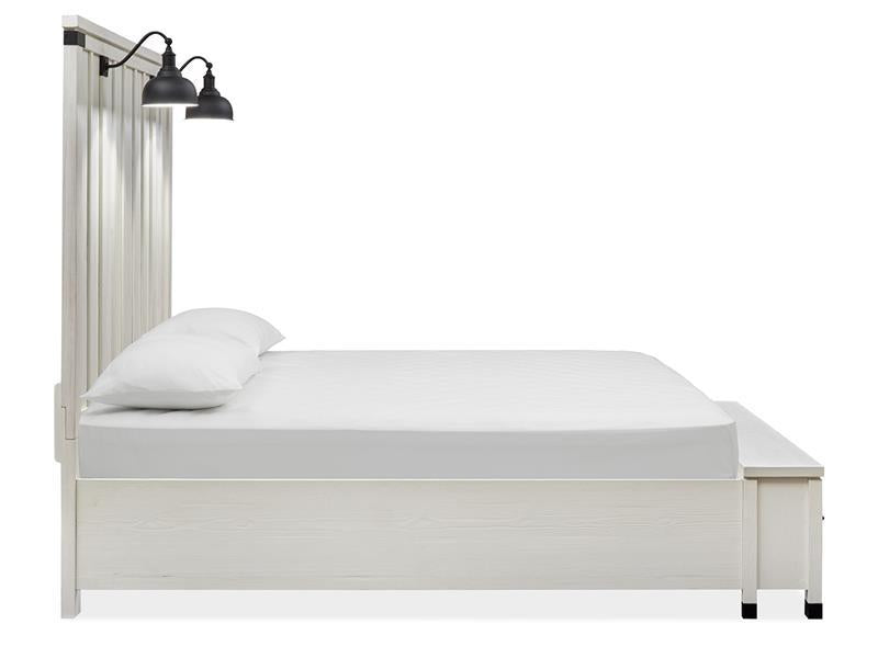 Magnussen Furniture Harper Springs California King Panel Storage Bed in Silo White