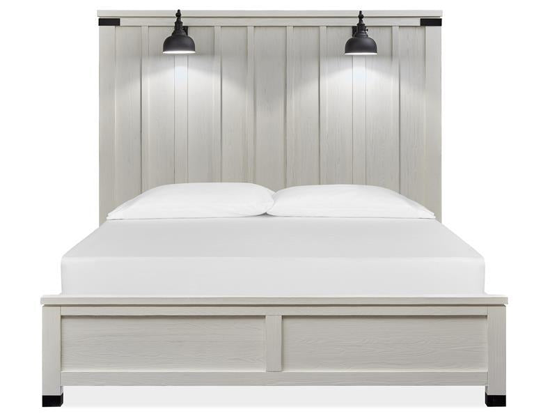 Magnussen Furniture Harper Springs King Panel Bed in Silo White