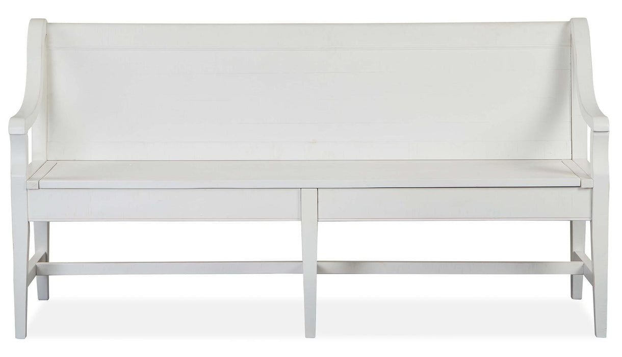 Magnussen Furniture Heron Cove Bench with Back in Chalk White