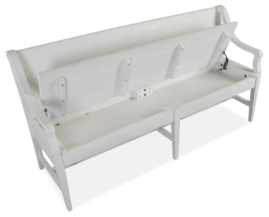 Magnussen Furniture Heron Cove Bench with Back in Chalk White