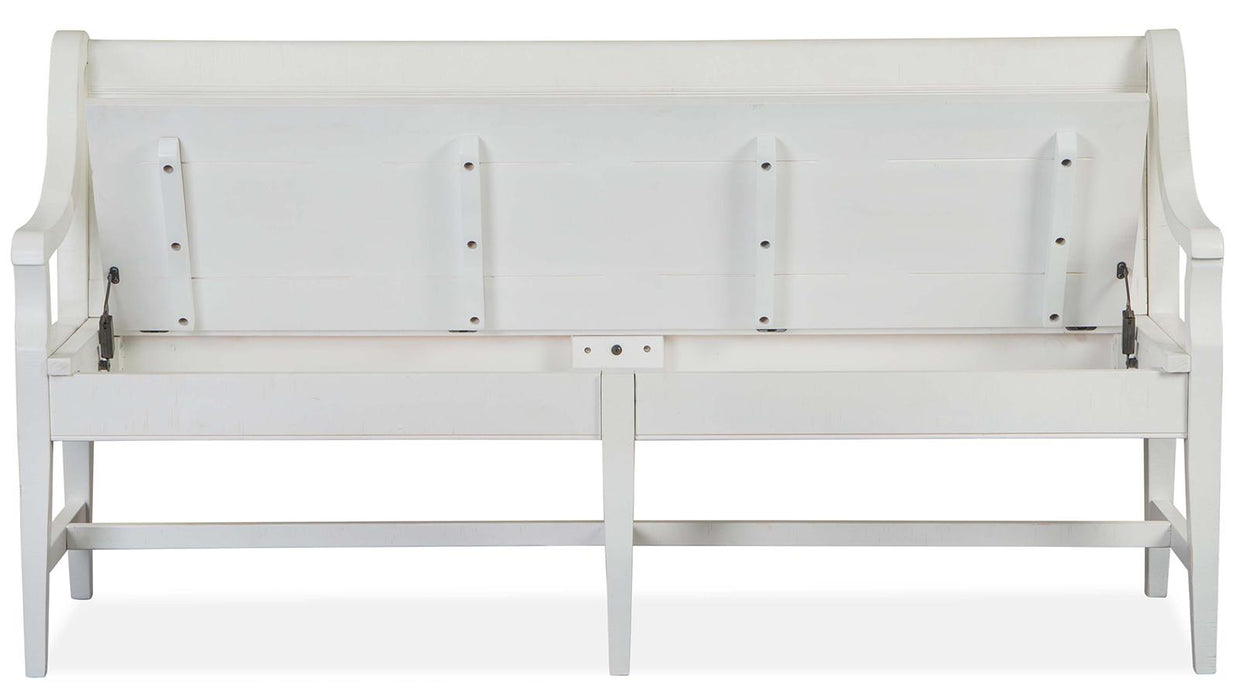 Magnussen Furniture Heron Cove Bench with Back in Chalk White