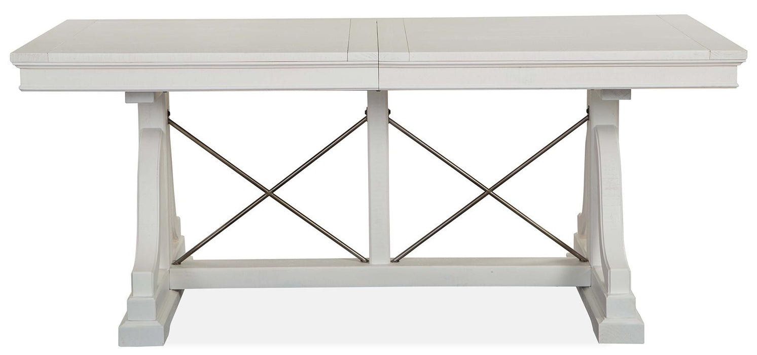 Magnussen Furniture Heron Cove Trestle Dining Table in Chalk White