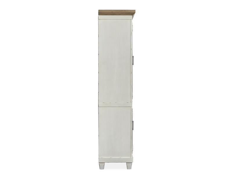 Magnussen Furniture Hutcheson Buffet Curio in Berkshire Beige and Homestead White