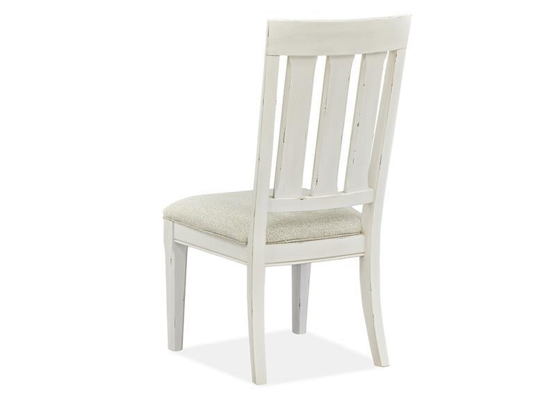 Magnussen Furniture Hutcheson Dining Side Chair with Upholstered Seat (Set of 2) in Berkshire Beige and Homestead White