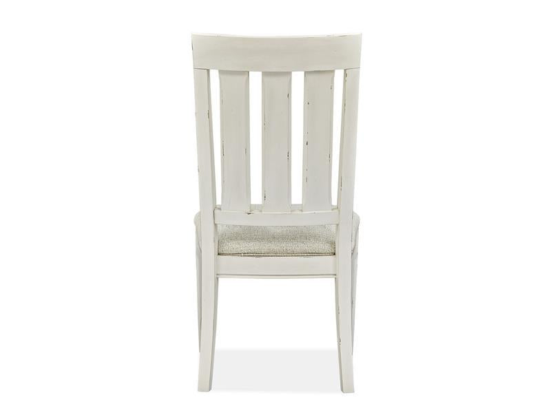 Magnussen Furniture Hutcheson Dining Side Chair with Upholstered Seat (Set of 2) in Berkshire Beige and Homestead White