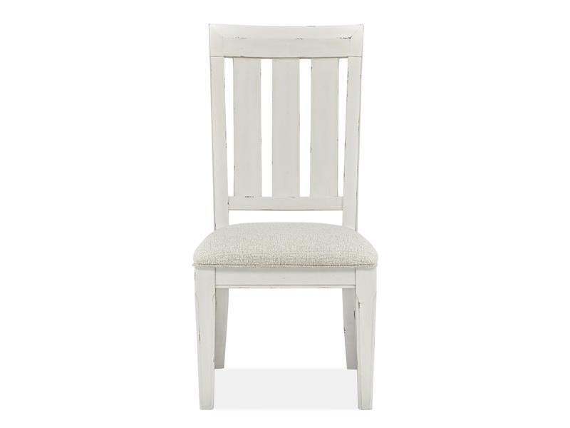 Magnussen Furniture Hutcheson Dining Side Chair with Upholstered Seat (Set of 2) in Berkshire Beige and Homestead White