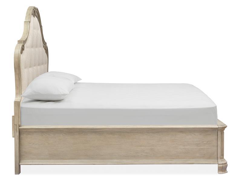 Magnussen Furniture Jocelyn California King Upholstered Shaped Bed in Weathered Taupe