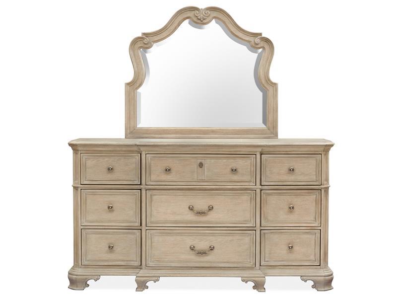 Magnussen Furniture Jocelyn Shaped Mirror in Weathered Taupe