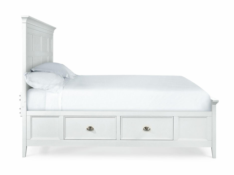 Magnussen Furniture Kentwood King Panel Bed with Storage Rails in White