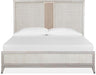 Magnussen Furniture Lenox Cal King Panel Bed with Upholstered PU Fretwork Headboard in Acadia White image