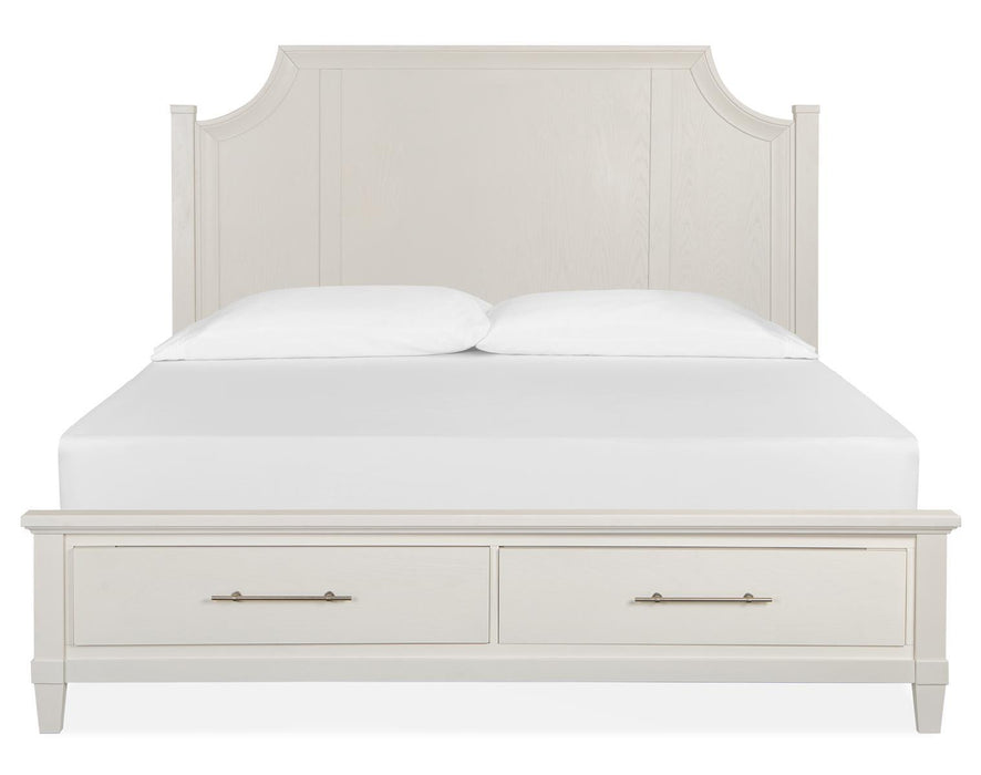 Magnussen Furniture Lola Bay California King Arched Wooden Storage Bed in Seagull White image