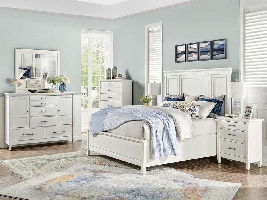 Magnussen Furniture Lola Bay California King Panel Bed in Seagull White B5003-74