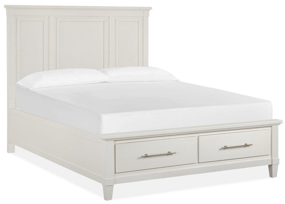 Magnussen Furniture Lola Bay California King Panel Storage Bed in Seagull White