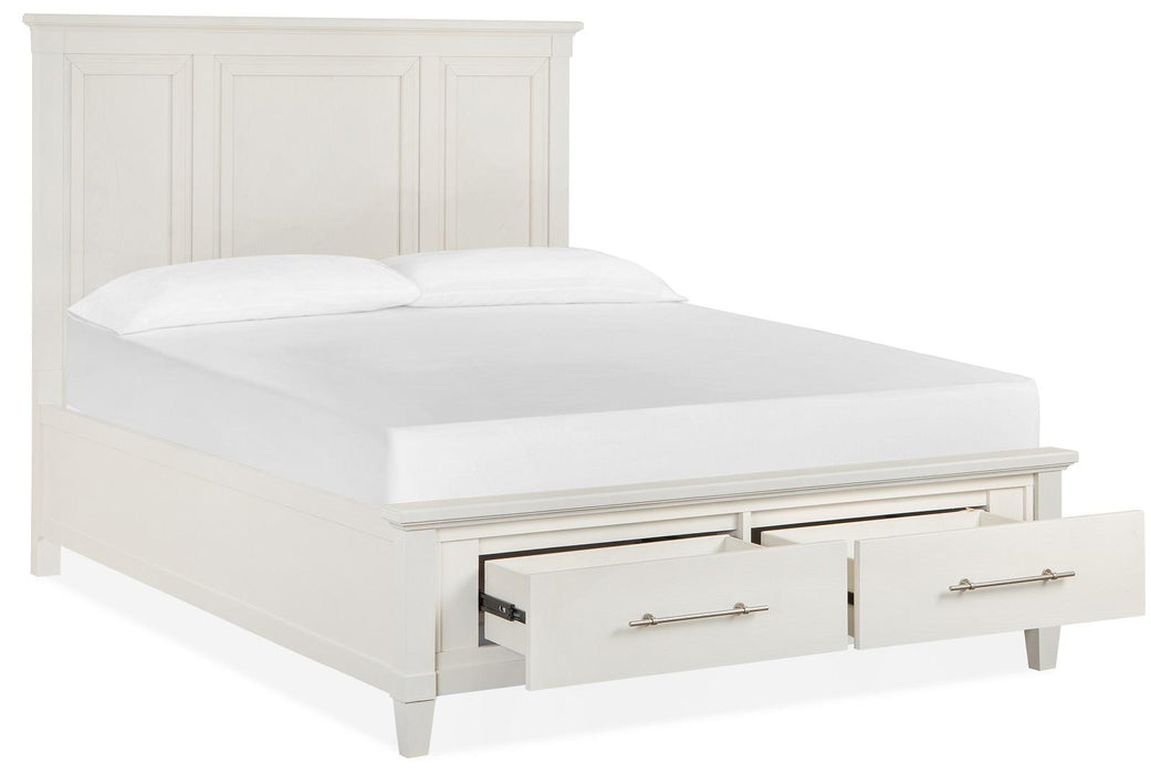 Magnussen Furniture Lola Bay Queen Panel Storage Bed in Seagull White