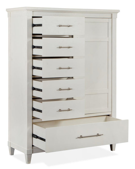 Magnussen Furniture Lola Bay Sliding Door Chest in Seagull White