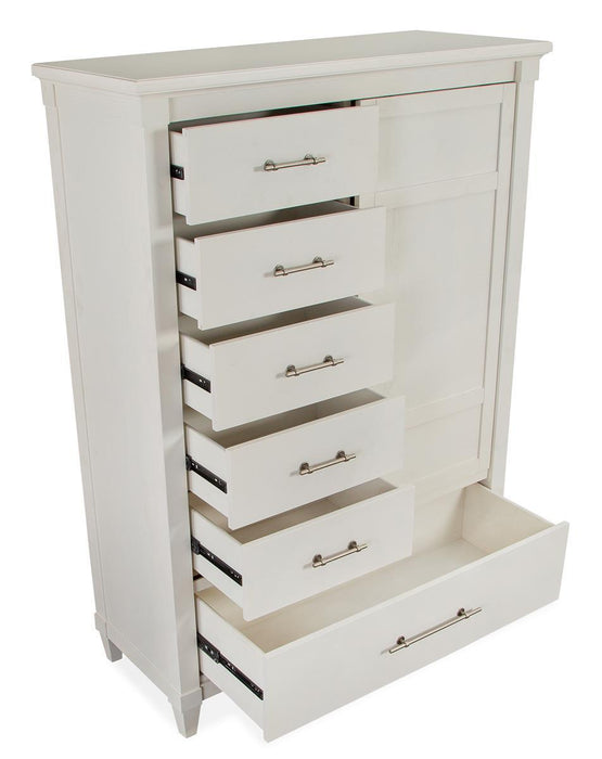 Magnussen Furniture Lola Bay Sliding Door Chest in Seagull White