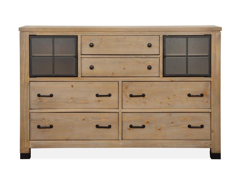 Magnussen Furniture Madison Heights Door Dresser in Weathered Fawn