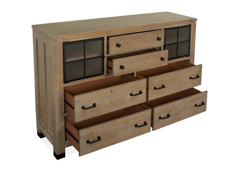 Magnussen Furniture Madison Heights Door Dresser in Weathered Fawn