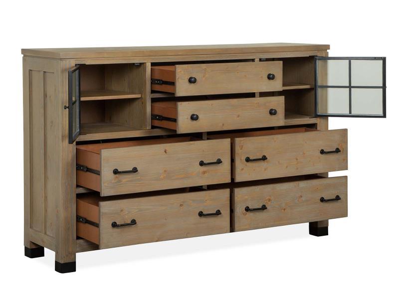 Magnussen Furniture Madison Heights Door Dresser in Weathered Fawn