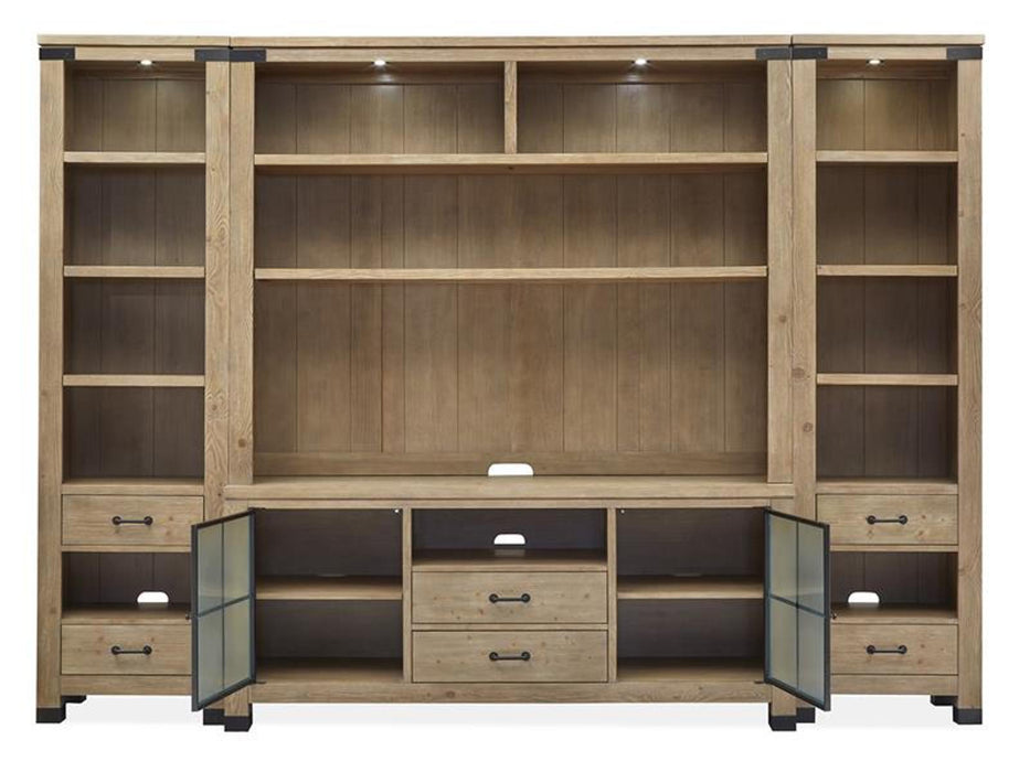 Magnussen Furniture Madison Heights Entertainment Wall in Weathered Fawn