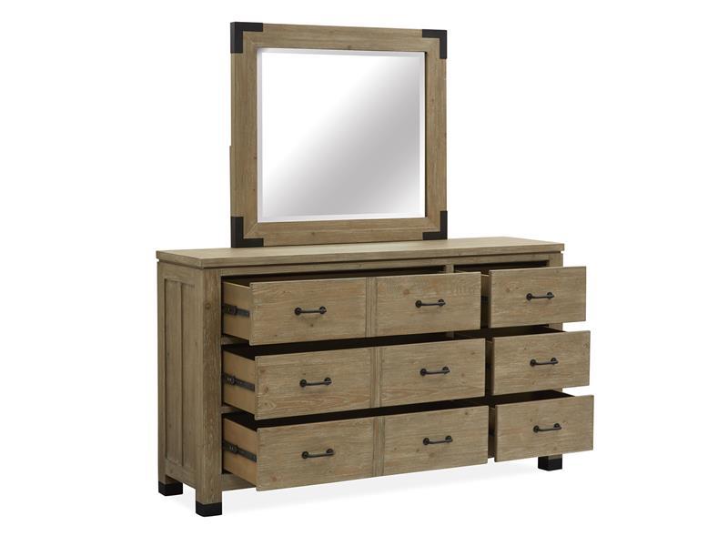 Magnussen Furniture Madison Heights Landscape Mirror in Weathered Fawn