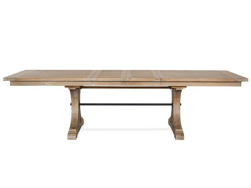 Magnussen Furniture Madison Heights Trestle Dining Table in Weathered Fawn