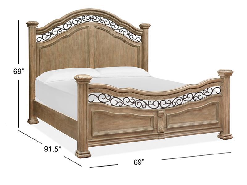 Magnussen Furniture Marisol Queen Panel Bed in Fawn/Graphite