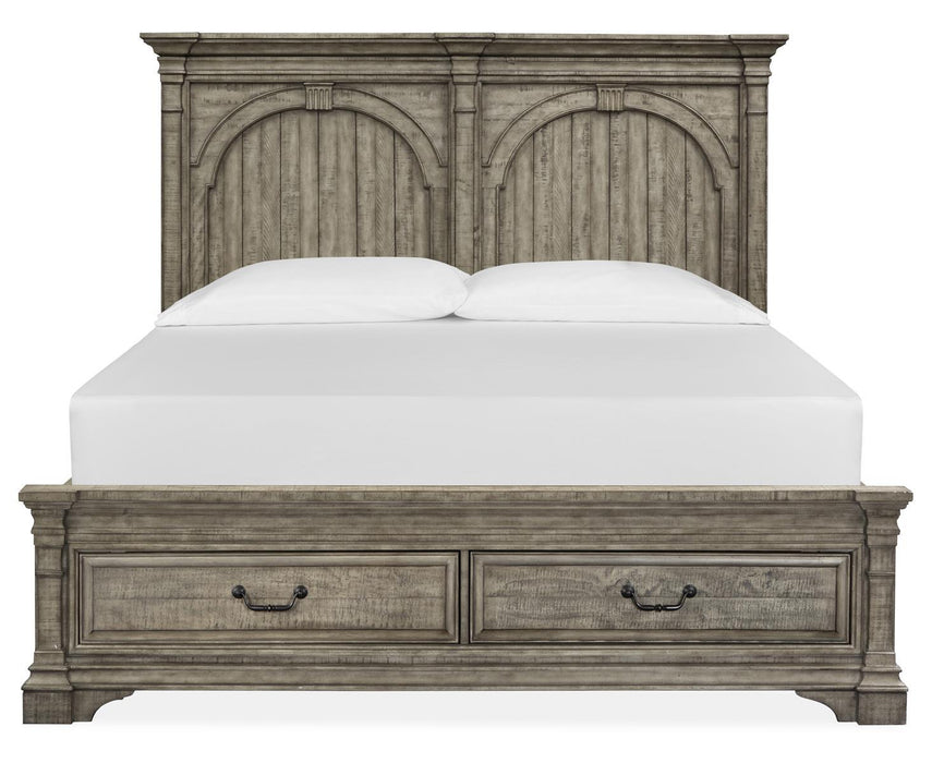 Magnussen Furniture Milford Creek King Panel Storage Bed in Lark Brown