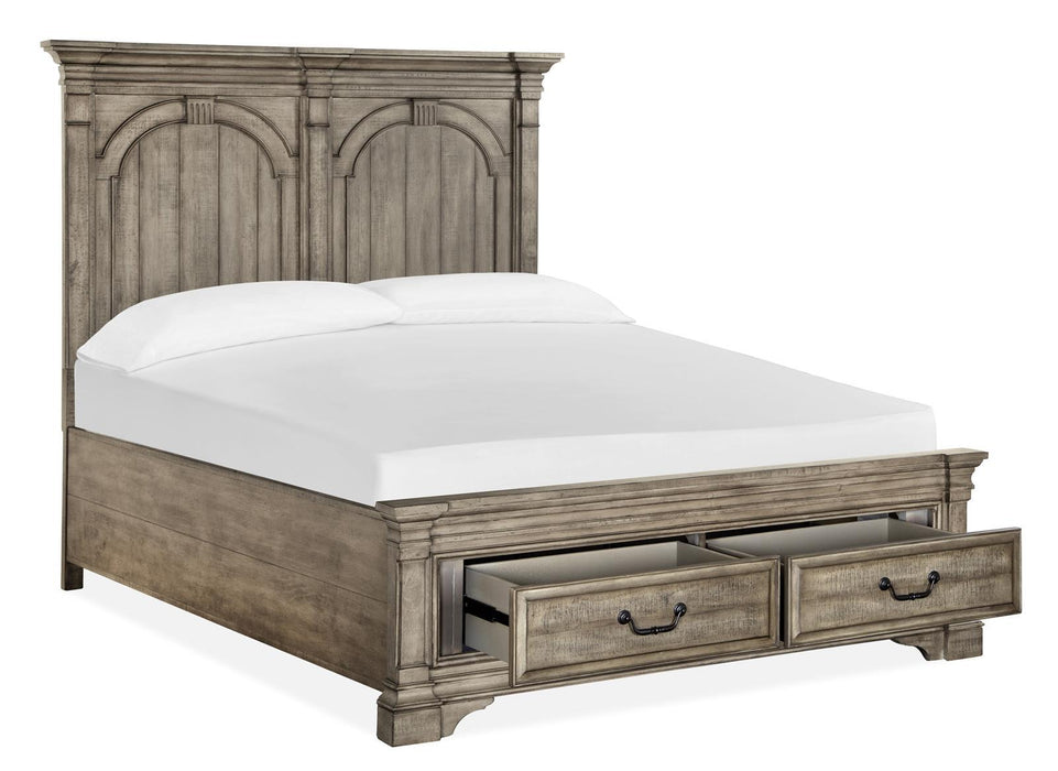 Magnussen Furniture Milford Creek King Panel Storage Bed in Lark Brown