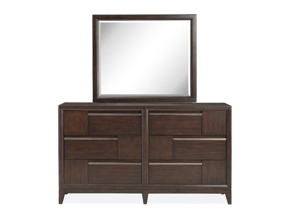 Magnussen Furniture Modern Geometry Landscape Mirror in French Roast