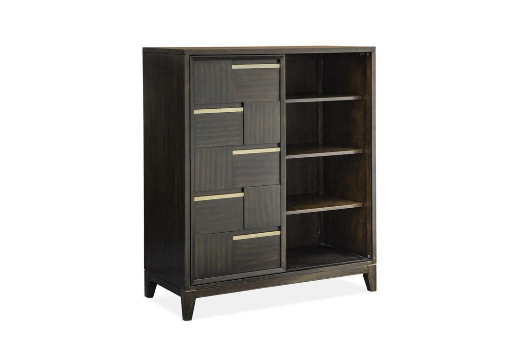 Magnussen Furniture Modern Geometry Sliding Door Chest in French Roast