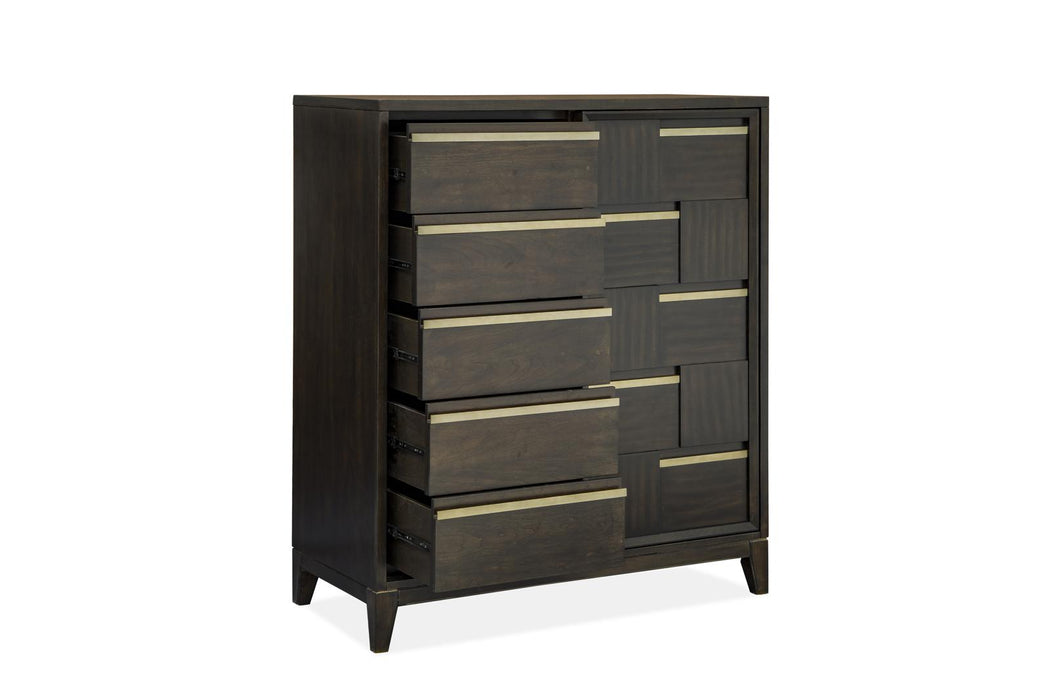 Magnussen Furniture Modern Geometry Sliding Door Chest in French Roast