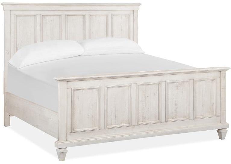 Magnussen Furniture Newport King Panel Bed in Alabaster