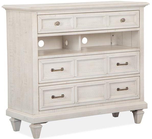 Magnussen Furniture Newport Media Chest in Alabaster