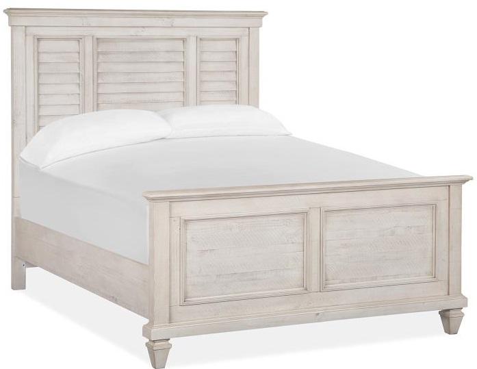 Magnussen Furniture Newport Queen Shutter Panel Bed in Alabaster