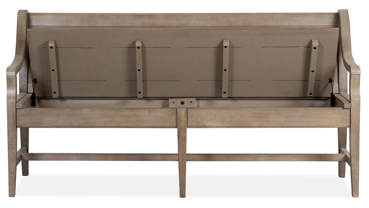 Magnussen Furniture Paxton Place Bench w/ Back in Dovetail Grey