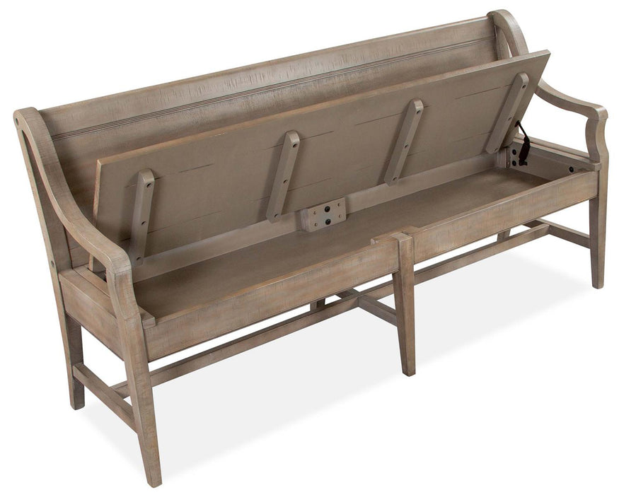 Magnussen Furniture Paxton Place Bench w/ Back in Dovetail Grey