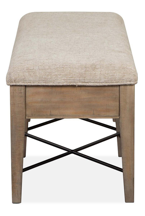 Magnussen Furniture Paxton Place Bench w/ Upholstered Seat in Dovetail Grey