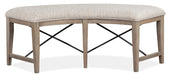 Magnussen Furniture Paxton Place Curved Bench w/ Upholstered Seat in Dovetail Grey image