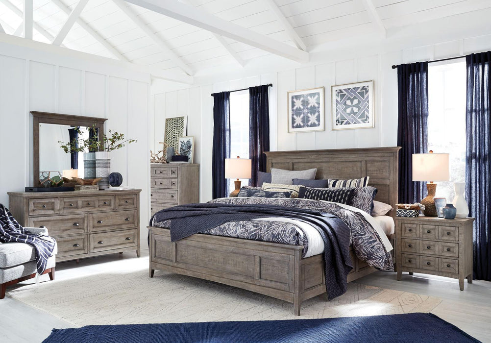 Magnussen Furniture Paxton Place King Panel Bed in Dovetail Grey