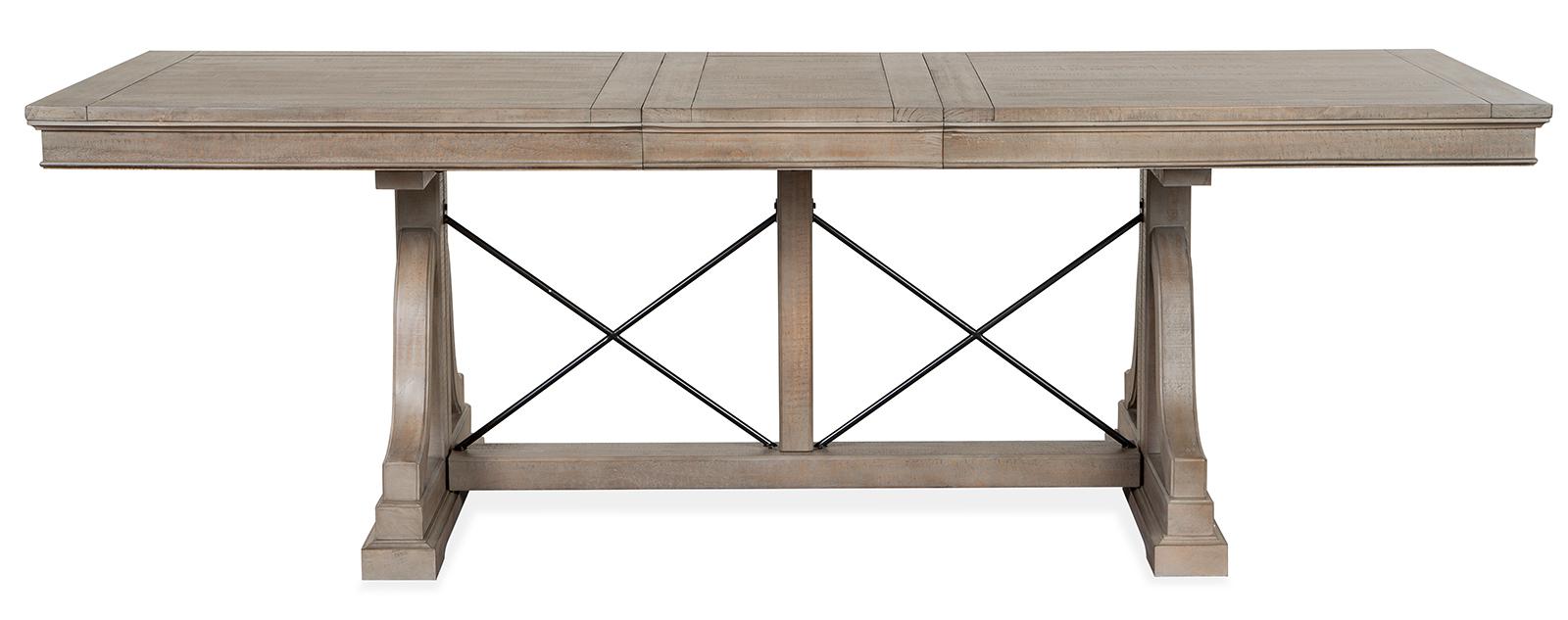 Magnussen Furniture Paxton Place Trestle Dining Table in Dovetail Grey