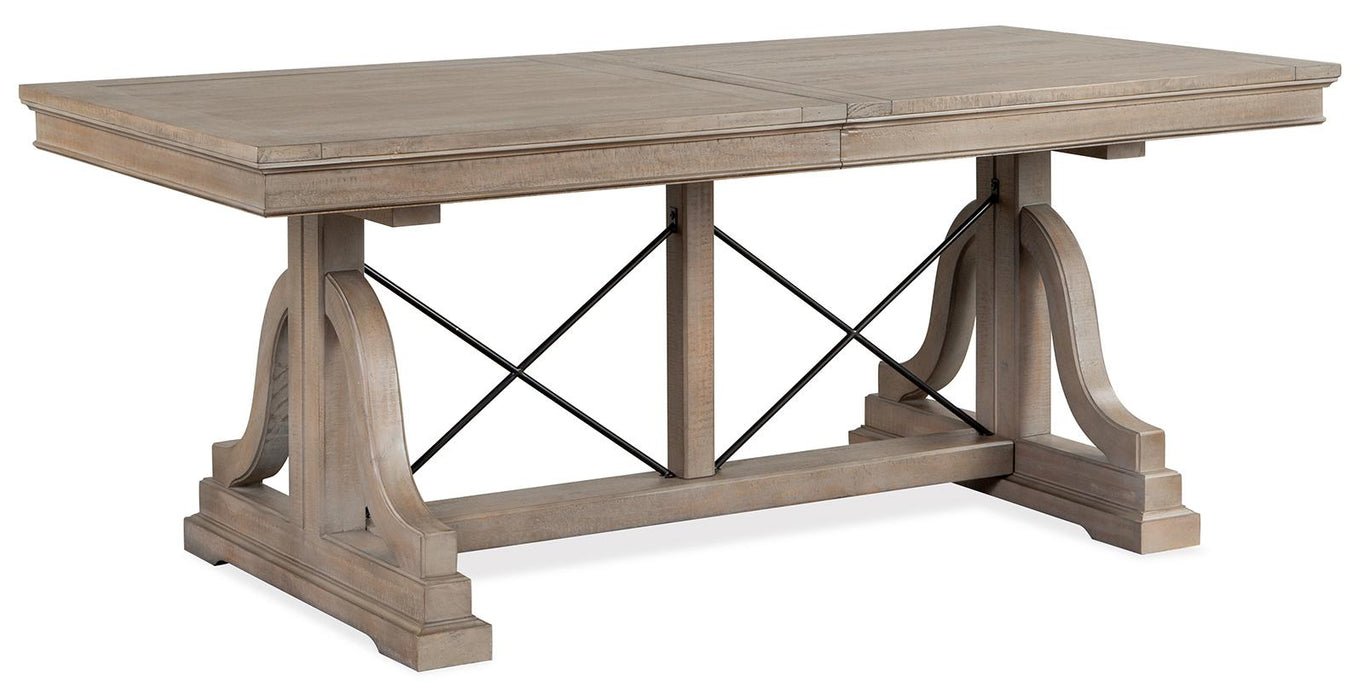 Magnussen Furniture Paxton Place Trestle Dining Table in Dovetail Grey