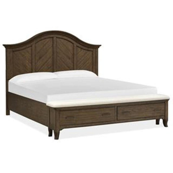 Magnussen Furniture Roxbury Manor King Panel Storage Bed in Homestead Brown image