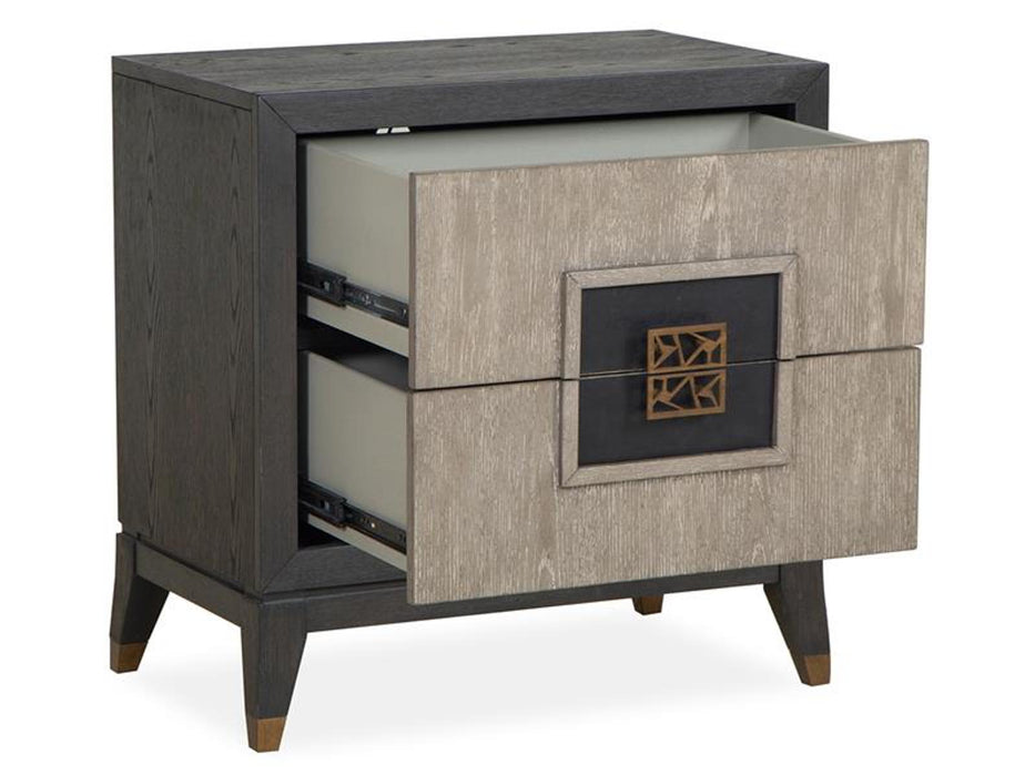 Magnussen Furniture Ryker Drawer Nightstand in Nocturn Black/Coventry Grey