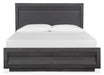 Magnussen Furniture Wentworth Village California King Wood/Metal Panel Bed in Sandblasted Oxford Black image