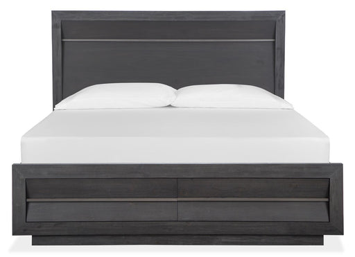 Magnussen Furniture Wentworth Village California King Wood/Metal Panel Bed in Sandblasted Oxford Black image